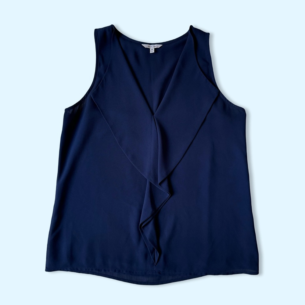 Naked Zebra Navy Sleeveless Blouse
